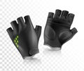 Black cycling gloves. Vector illustration on a transparent